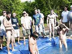 men shirtless group